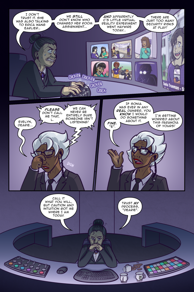 'Besides, would a paranoid woman do THIS?' and she proceeds to cyberstalk every person Sonia has ever interacted with True Colors 3-51: Paranoia
